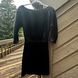 Vintage Banana Repulic 3/4 Dolman Split Sleeve Satin Mini Dress